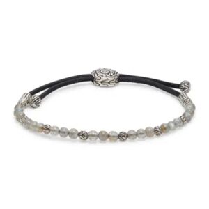 John Hardy Sterling Silver & Labradorite Beaded Bolo Bracelet